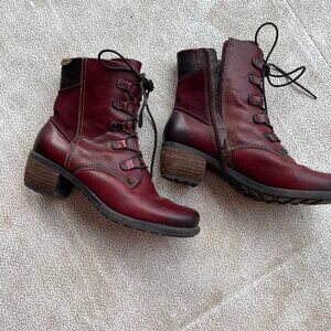 Pikolinos leather boots , dark red, size 39